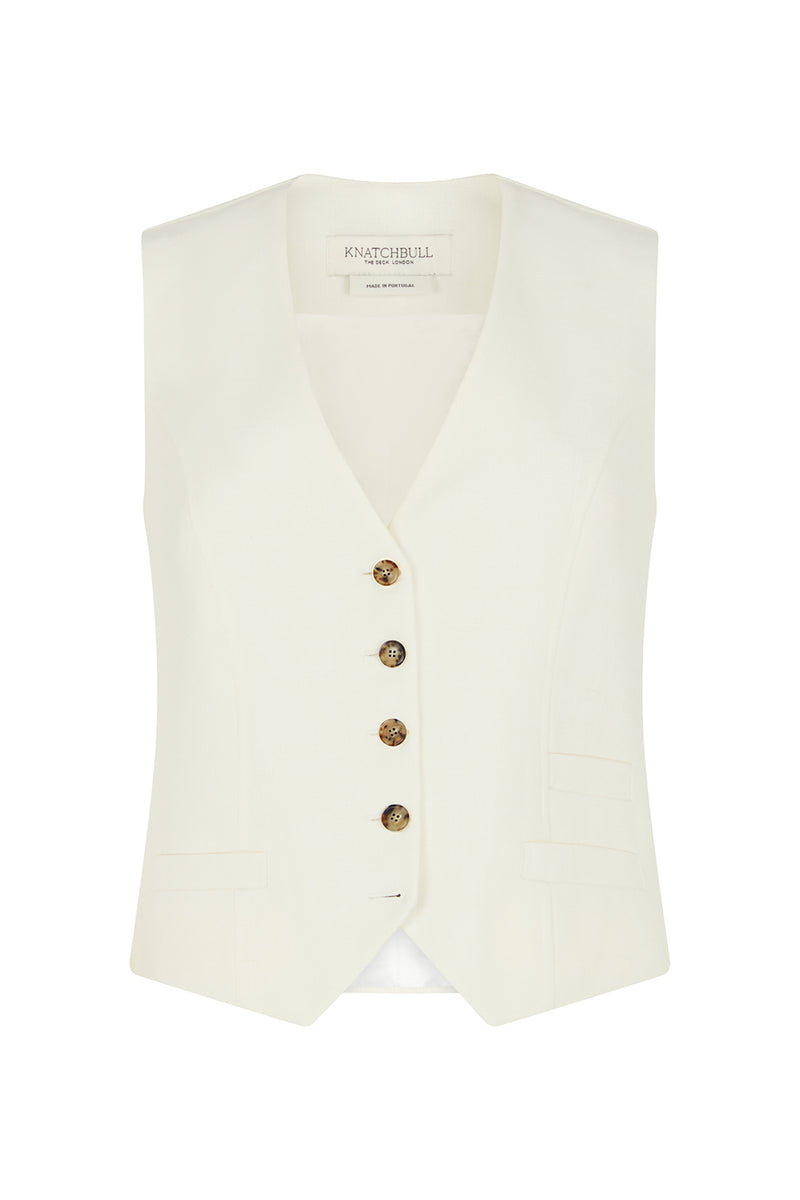 Linen Fitted Waistcoat