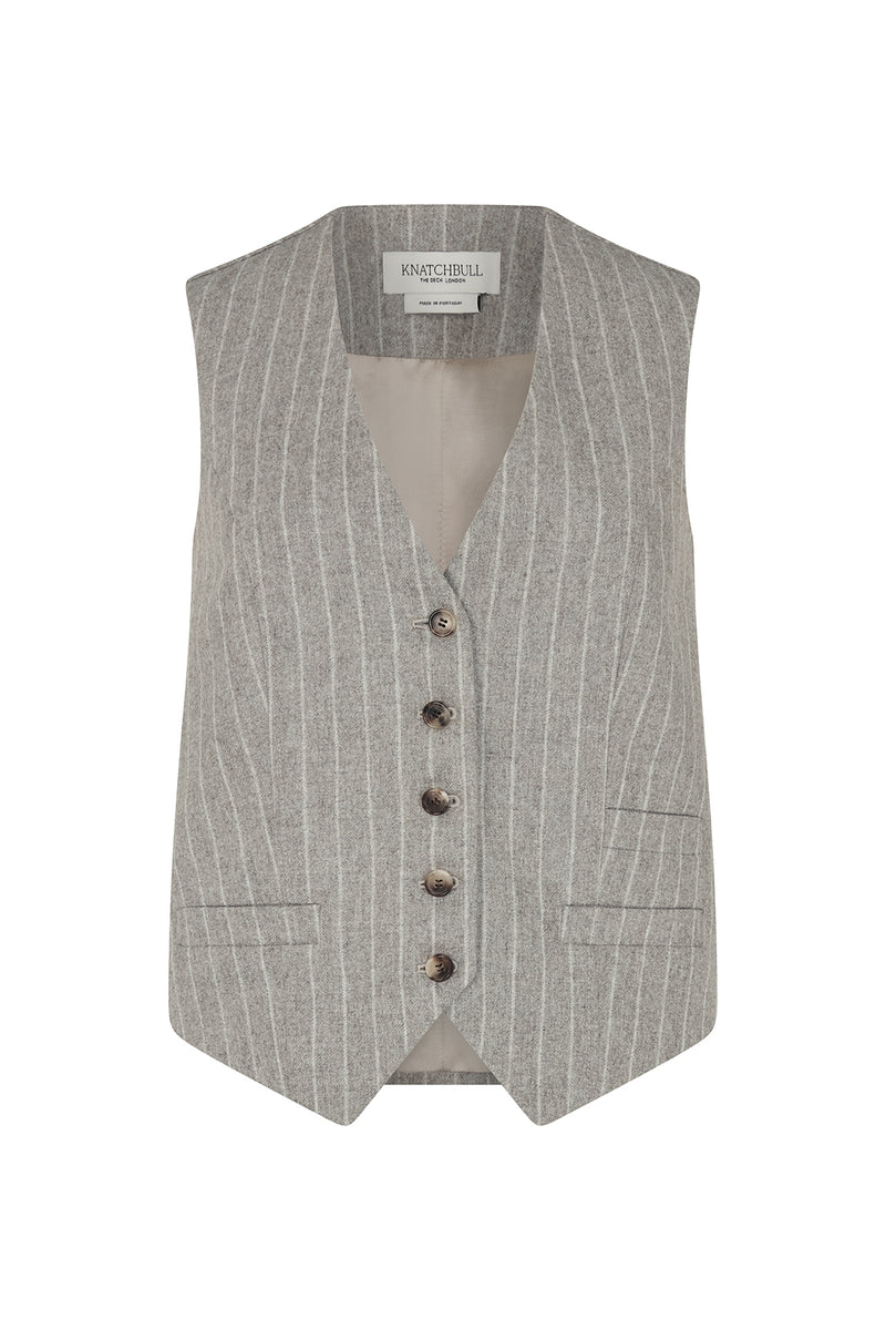 Pinstripe Fitted Waistcoat